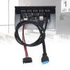 5.25 Inch Front Panel Hub, 5 Ports USB 3.2 GEN1 Optical Drive Front Panel USB Hub 19PIN, USB3.2 GEN1 x 5 Internal USB Hub for 8, 10, 2003, for OS X, for Linux Systems view 4
