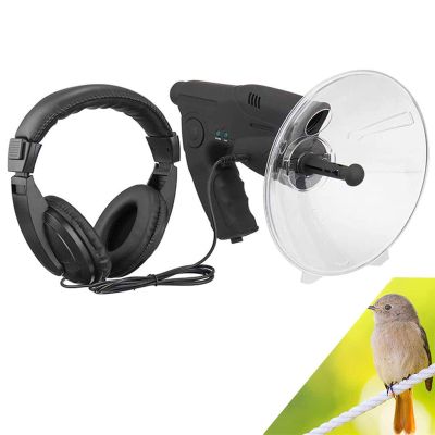 DCYEQRQ Parabolic Microphone Monocular, Monocular X8 Bionic Ear Magnification Monocular Sound Amplifier, Nature Observing and Listening Digital Device for Outdoor Activities and