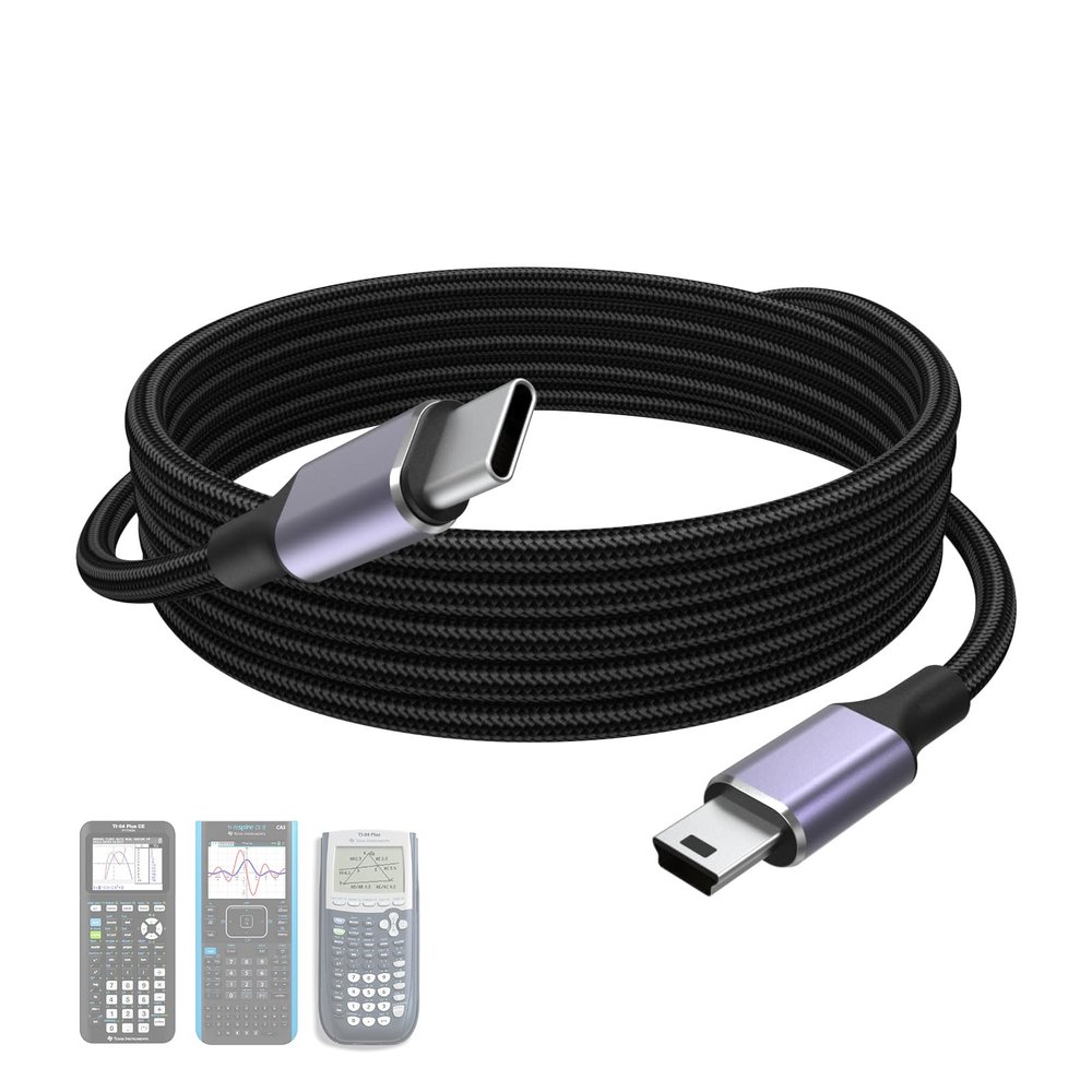 TI 84 Cable Compatible with Texas Instruments TI-84 Plus, TI-84 Plus CE, TI-84 Plus C Silver Edition, TI-89 Titanium, TI-Nspire CX II, TI-Nspire CX II CAS, TI Nspire CX CAS Graphing Calculator, 3.3ft
