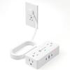 Kakyanill Surge Protector Power Strip, 10 ft Flat Extension Cord with 4 Outlets 3 USB Ports (2 USB C), Flat Plug Power Strip with 900 Joules Protection, Suitable for Home Office Dorm Room, White view 1