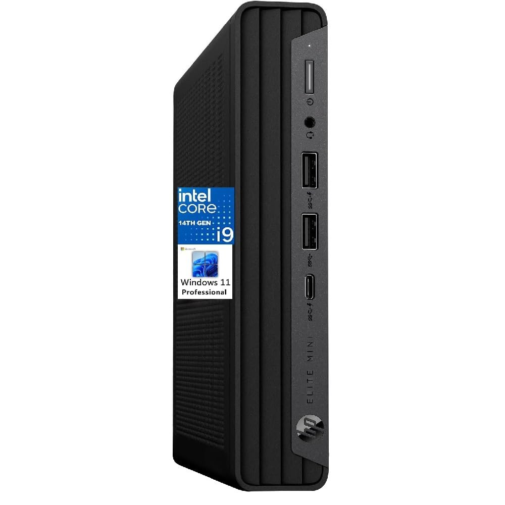 HP Elite Mini 800 G9 Elite Desk Business Desktop Computer, 14th Gen Intel 24-Core i9-14900T up to 5.5GHz, 32GB DDR5 RAM, 2TB SSD, WiFi 6, Bluetooth, Keyboard Included, no Mouse, Windows 11 Pro