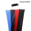HDNSAUD Cable Sleeve Expandable Cable Sleeve 2mm ~ 40mm Tight Braided High Density Hardness Insulate Line Protect Wire Wrap Gland Sheath(Black Red Cross,8MM_1 Meters) view 3