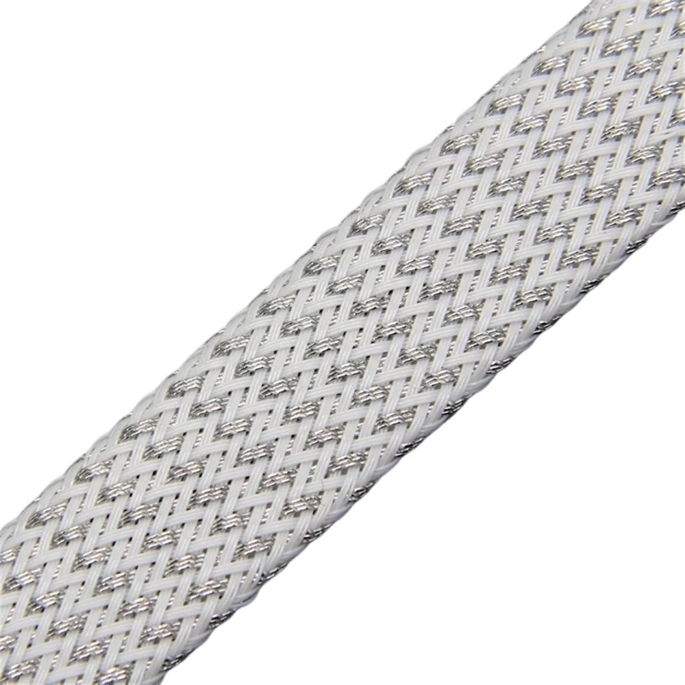 HDNSAUD Cable Sleeve Expandable Cable Sleeve 2mm ~ 40mm Tight Braided High Density Hardness Insulate Line Protect Wire Wrap Gland Sheath(White Sliver,4MM_1 Meters)