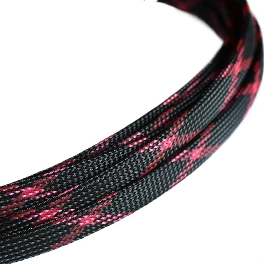 HDNSAUD Cable Sleeve 1M Tight High Density Expandable Braided Sleeve 3 4 6 8 10 12 14 16 18 20 25 30 40mm Wire Cable Insulated Protection(Black Pink,2mm x 1meter)