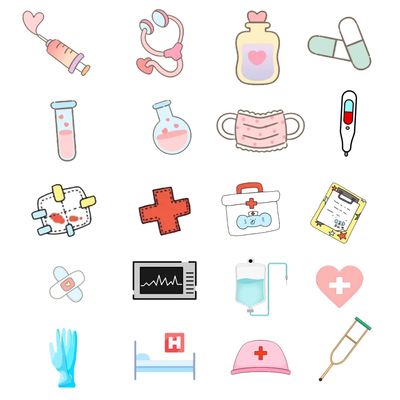 100 Pcs Nurse Stickers 1.25 Inch Healthcare Medical Nursing Nurses Label Medical Stickers for Water Bottle Laptop Nurse Graduation Labels Nurses Accessories for Work
