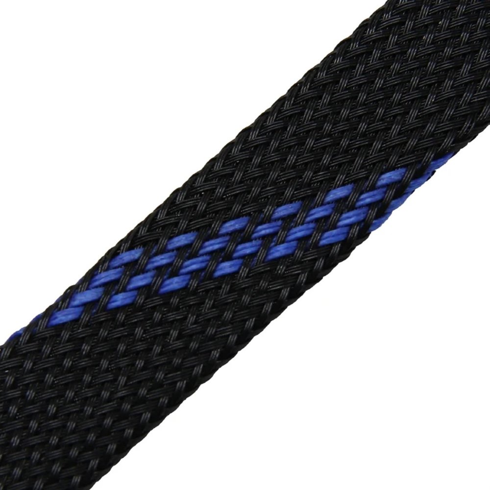 HDNSAUD Cable Sleeve Expandable Cable Sleeve 2mm ~ 40mm Tight Braided High Density Hardness Insulate Line Protect Wire Wrap Gland Sheath(Black Blue,40MM_1 Meters)