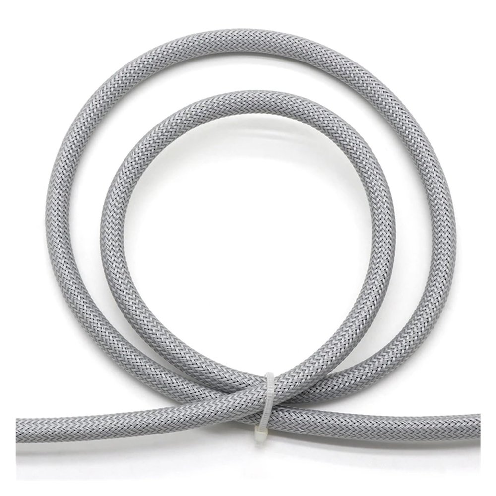 HDNSAUD Cable Sleeve 5/10M Grey Braided Sleeve 2 4 6 8 10 12 14 16 20 25 30 40 50 60mm High Density Insulated Cable Protection Expandable Sheath(8MM_5 Meters)
