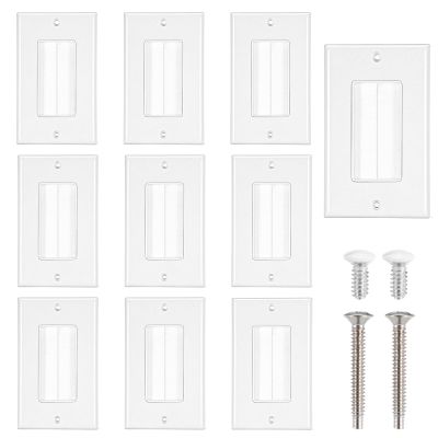 10-Pack Brush Wall Plate, UL Listed Cable Pass Through Insert for Wires, Single Gang Cable Access Strap, Wall Socket for HDTV, HDMI, Home Theater Systems