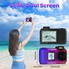 4K 33FT Digital Camera, 48MP Underwater Camera Waterproof Rugged Dustproof Shockproof for Snorkeling Diving, Selfie Dual-Screen Point and Shoot Digital Camera with 32G Card (Gradient Purple) view 4