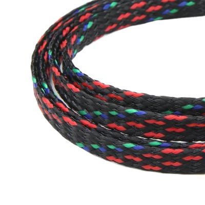 HDNSAUD Cable Sleeve 1/5/20/50M Expanded Braid Sleeve PP Cotton Yarn 4 8 12mm Soft Wire Wrap Insulated Cable Protection Line Harness Cable Sheath(Red Blue Green,12MM_1 Meter)