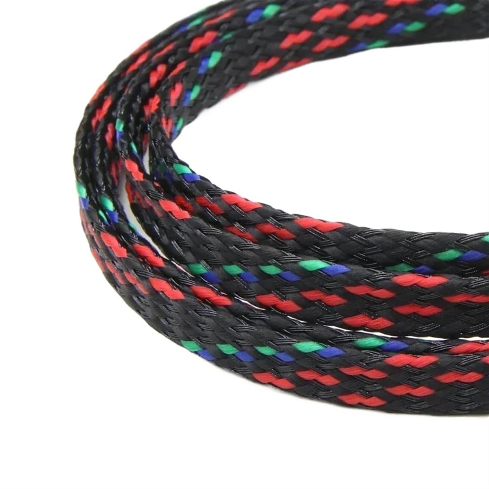 HDNSAUD Cable Sleeve 1/5/20/50M Expanded Braid Sleeve PP Cotton Yarn 4 8 12mm Soft Wire Wrap Insulated Cable Protection Line Harness Cable Sheath(Red Blue Green,12MM_1 Meter)