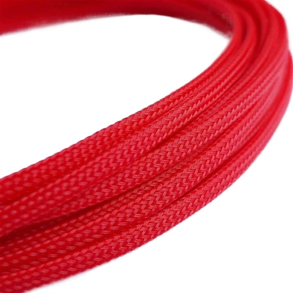 HDNSAUD Cable Sleeve 1/10M High Density Braid Sleeving 2 4 6 8 10 12 14 16 20 25 30 40mm Expandable Sleeve Wire Wrap Insulated Protector Sheath(Red,6MM_10 Meter)
