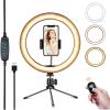 10inch Ring Light with 160CM Selfie Stick Tripod Live Broadcast Light Makeup LED Beauty Selfie view 1