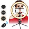 10inch Ring Light with 160CM Selfie Stick Tripod Live Broadcast Light Makeup LED Beauty Selfie view 2