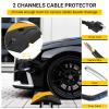 3.3 ft Rubber Speed Bump, 2 Pack 2-Channel Modular Traffic Driveway Speed Bump, Heavy Duty Cable Protector Ramp with Bolts for Asphalt, Concrete, Garage, Gravel Roads view 2