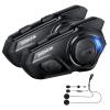 JESIMAIK Motorcycle Helmet Bluetooth Headset, 10 Way 2KM Helmet Communication System, Multitasking Audio Motorcycle Intercom, 2 Mics&40mm Speaker (2 Pack) view 1