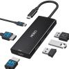 HODO Docking Station USB C to Dual HDMI Adapter, USB-C Hub with 2 Monitors for Laptop, Dongle Adapter with Dual HDMI 4K@60 Hz, 3 USB Port,PD Compatible for Dell XPS 13/15, etc (Black)