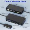 Microsoft Surface Docking Station, 12 in 1 Triple Display Surface Dock (2*HDMI +VGA), Surface Dock for Surface Pro 11/10/9/8/X/7/6/5/4/3, Surface Laptop 6/5/Go/4/3/2/1, Surface Book view 2