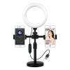 Dual Camera Fill Light Bracket for Live Broadcast Beauty Selfie disc 6-inch LED Fill Light view 1