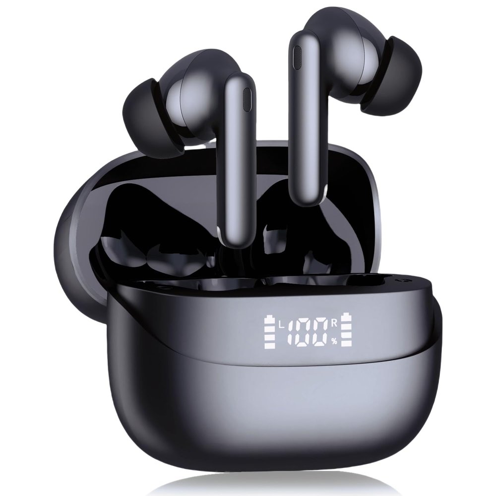 AIMUZIKEER Wireless Earbuds A8 PRO Bluetooth Earbud & in-Ear Headphones Deep Bass Clear Call, IPX7 Waterproof Ear Buds Wireless Earphones, 36Hrs Playtime Compatible with Samsung TV Phone Android