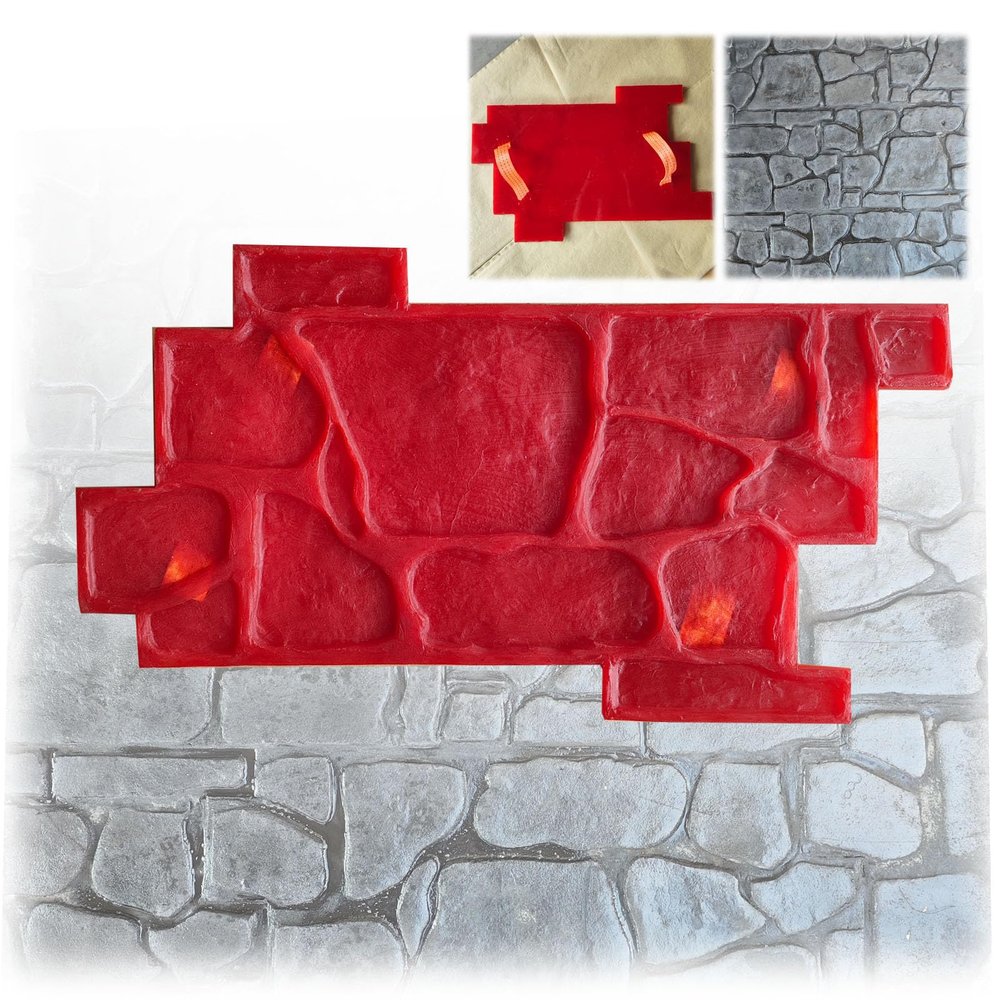 Concrete Stamps - Stone Tile Texture Mat, Slate Floor Imprint Mold for Outdoor Decorative Landscaping, Rocks Textures Stone Forms