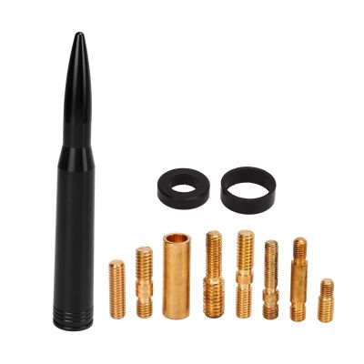 50 Cal Bullet Car Truck Antenna Mast Vehicle Short Radio Antenna Replacement for, Universal 50 Caliber Antenna Mast, (Black)