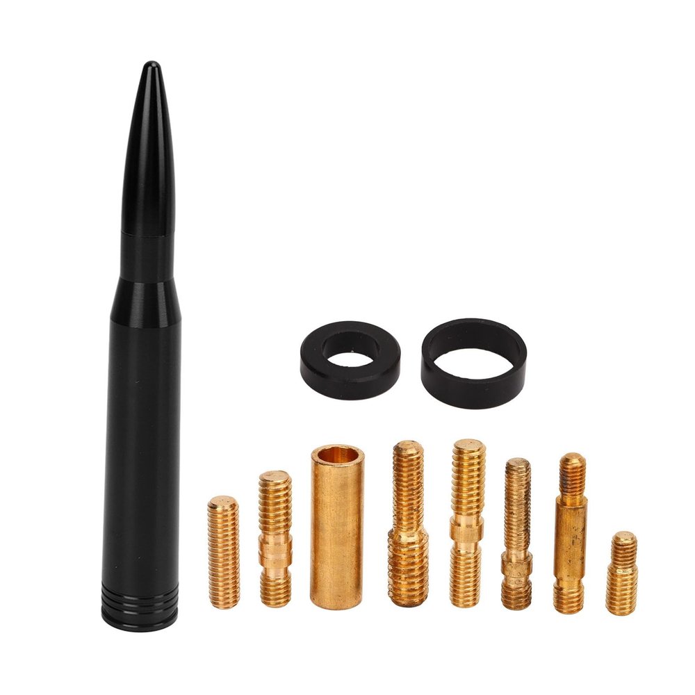 50 Cal Bullet Car Truck Antenna Mast Vehicle Short Radio Antenna Replacement for, Universal 50 Caliber Antenna Mast, (Black)