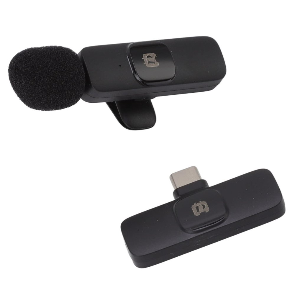 ANGGREK Mini ClipOn Microphone, 360 Degree Pickup, Lavalier Microphone, Rechargeable, Plug and Play, Lag for Live Stream