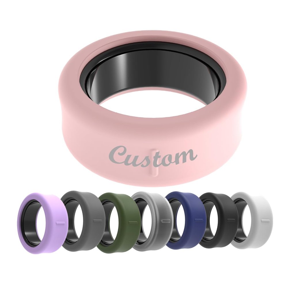 AESTHESTIFY Custom Ring Protector Cover for SAMSUNG Galaxy Ring with Name Engraved, Personalized Silicone Soft Protective Slim Skin Case Working Out Accessories Men Women 6/8/10 Bulk Pack,for Adult