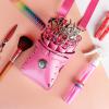 , crossbody and waist dual purpose Scissor Holder Hairdressing Tools Storage Holster Shear PU Leather Pouch with Removable for Hairstylists Groomer Makeup Artists Comb view 2