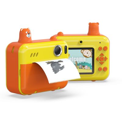 Instant Print Digital Camera, 1080P 8MP Digital Camera with 2.4inch Screen, 1000mAh Battery, Multifunctional Thermal Camera (Yellow)