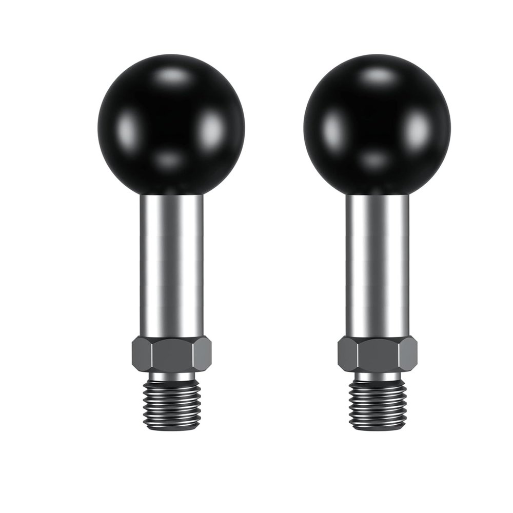YIMINGYINUO 1'' Ball Mount with M8 x 1.25mm Threaded Post Compatible with RAM Mounts B Size 1 Inch Portale Screw Ball Head for Bike, Motorcycle,Rearview Mirror (Black2, M8)