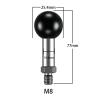 YIMINGYINUO 1'' Ball Mount with M8 x 1.25mm Threaded Post Compatible with RAM Mounts B Size 1 Inch Portale Screw Ball Head for Bike, Motorcycle,Rearview Mirror (Black2, M8) view 4