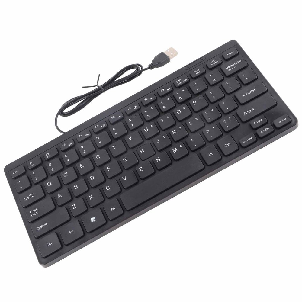 ciciglow Mini Keyboard, USB Wired Multimedia Kaypad Portable Laptop Accessories K1000 with Extra Long Cable, for Desktop