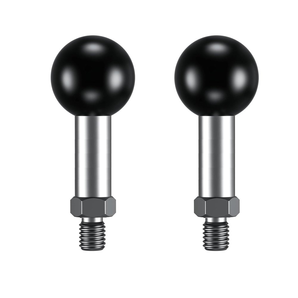 YIMINGYINUO 1'' Ball Mount with 1/4"-20 Threaded Post Compatible with RAM Mounts B Size 1 Inch Portable Screw Ball Head for Bike, Motorcycle,Rearview Mirror (Black2, 1/4-20)