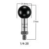 YIMINGYINUO 1'' Ball Mount with 1/4"-20 Threaded Post Compatible with RAM Mounts B Size 1 Inch Portable Screw Ball Head for Bike, Motorcycle,Rearview Mirror (Black2, 1/4-20) view 4
