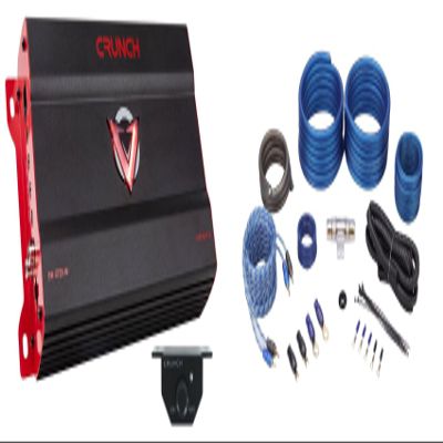 Audiosavings Bundle: Crunch DR-3725.1D 3725 Watt Mono Amplifier Class D 1-Ohm Car Stereo Amp Bundle with Rockville RWK41 4 Gauge Complete Car Amp Wiring Installation Wire Kit with RCA's (2 Items)