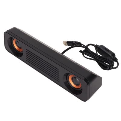 VINGVO Computer Speakers, Desktop Speakers Wired Speaker HiFi Stereo Subwoofer USB Powered 3.5mm Plug Portable Desktop Long Speaker for TV Computer