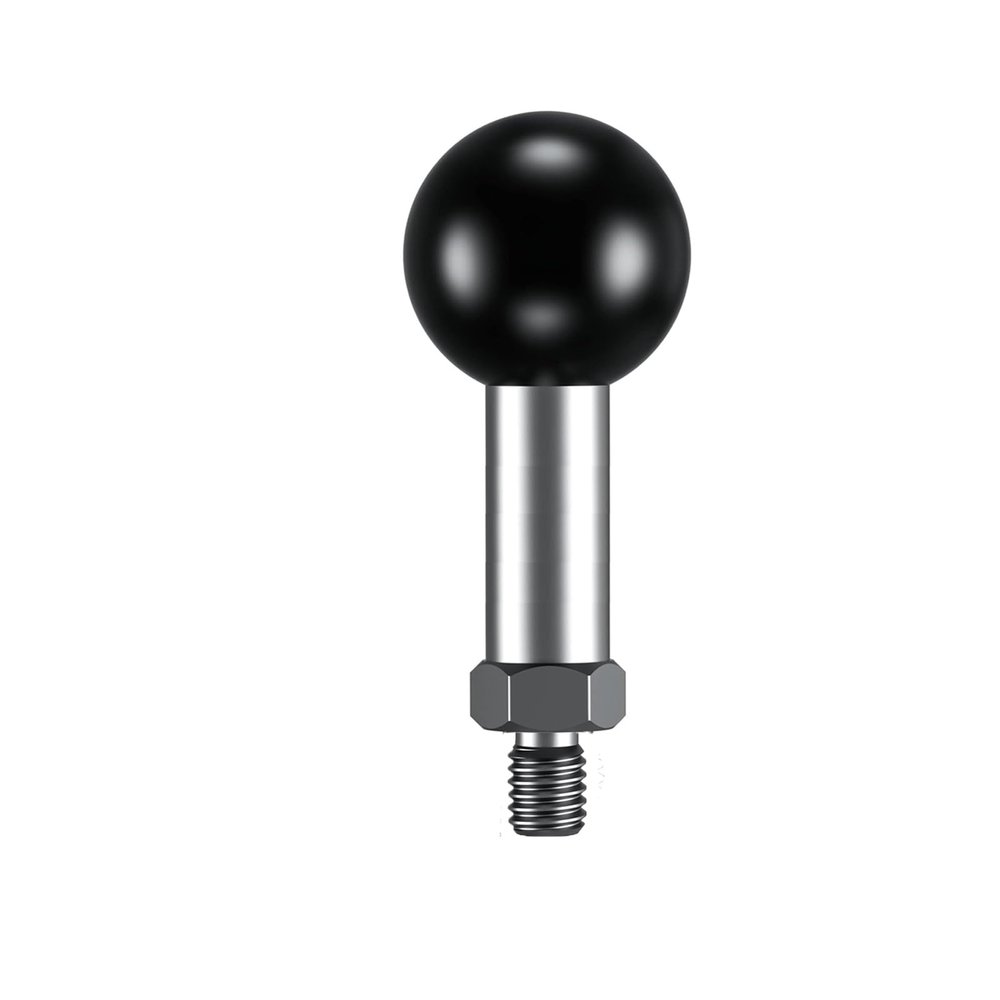 YIMINGYINUO 1" Ball Mount with M6 x 1.0mm Threaded Post Compatible with RAM Mounts B Size 1 Inch Portable Screw Ball Head for Bike, Motorcycle, Rearview Mirror (Black1, M6)