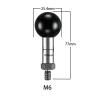 YIMINGYINUO 1" Ball Mount with M6 x 1.0mm Threaded Post Compatible with RAM Mounts B Size 1 Inch Portable Screw Ball Head for Bike, Motorcycle, Rearview Mirror (Black1, M6) view 3