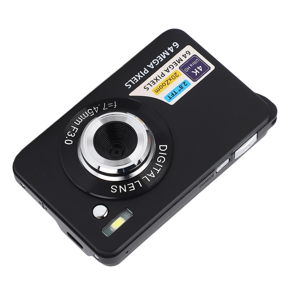 Fydun Digital Camera 20X Zoom HD 64MP Portable Vlogging Camera for Teenagers Boys and Girls (Black)