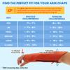 Arm Chaps Extended Elbow Leather Arm Guard - Arm Sleeve Protectors for Thin Skin and Bruising, Scratches & Cuts - Protective Arm Sleeve for Any Age- Left & Right Form-Fitting - Orange(1Pair/Medium). view 4
