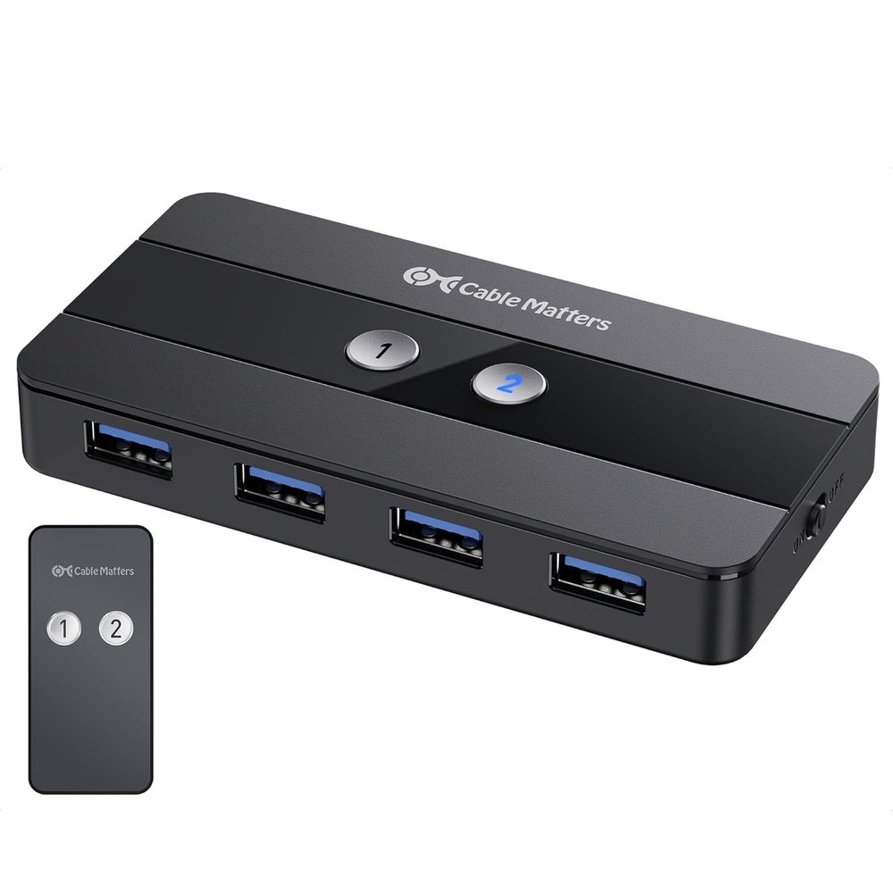 Cable Matters Dual 4K 60Hz USB C KVM Switch for 2 Computers 2 Monitors (Not Work with Desktop PCs or Chromebooks) with RF Remote Control, HDMI, DisplayPort & 4X USB 3.0 Compatible with Thunderbolt 4