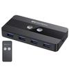 Cable Matters Dual 4K 60Hz USB C KVM Switch for 2 Computers 2 Monitors (Not Work with Desktop PCs or Chromebooks) with RF Remote Control, HDMI, DisplayPort & 4X USB 3.0 Compatible with Thunderbolt 4 view 1