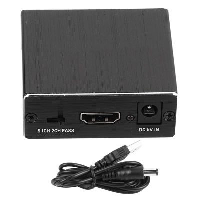 4K x 2K HDMI Audio Extractor Splitter, HDMI to HDMI Audio Converter Adapter, 1.4 Audio Extractor, 5.1 Sound Channel Optical Fiber Converter Adapter