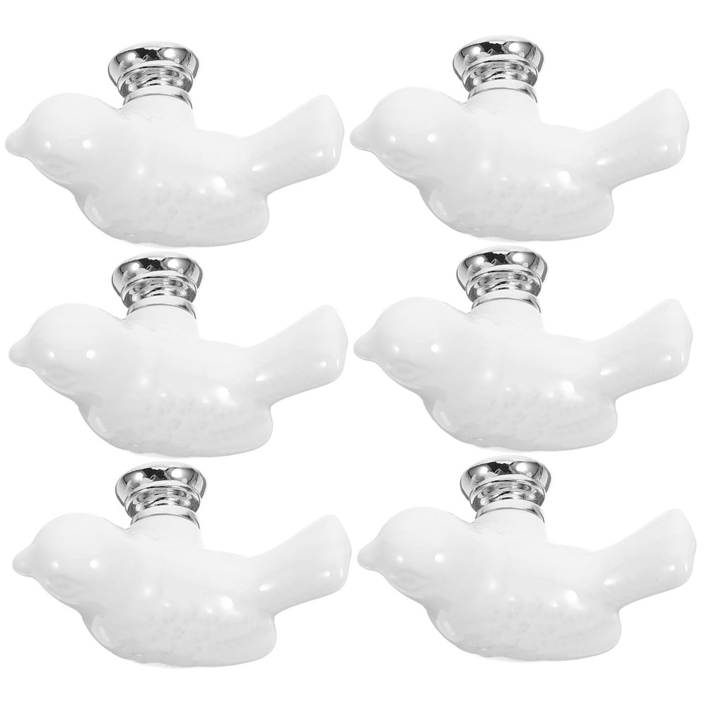 Angoily 6pcs Ceramic Drawer Knobs Modern Pull Handles for Cabinets Dressers and Cupboards Stylish and Sturdy Door Hardware Easy to Install Versatile Design for Home Decor