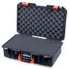 1485 Black Pelican Air Case with Orange Handles & Latches - Comes with Pluck Foam Interior view 3
