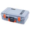 Silver Pelican 1485 Air case - Comes with Foam - Orange Handle & latches. view 2