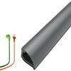 LFPSVC Wire Hidden Strip for Floor, 1 2 3 4 5 M Long Lines Management Organizer/Cord Concealer Systems - Hold 2-5 Cables, Width: 12mm(Grey Holds 2 Wires,L 1m/3.3ft) view 1