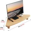 LGEOELIAS Monitor Stand Triangle Corner Monitor Stand Solid Wood, Computer Screen Storage Risers for Saving Space, Tabletop Organization Ergonomic Laptop Holder view 2